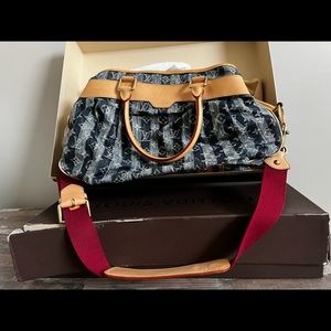 Louis Vuitton Cabas Reie GM Monogram Denim Cavas Blue Tote
